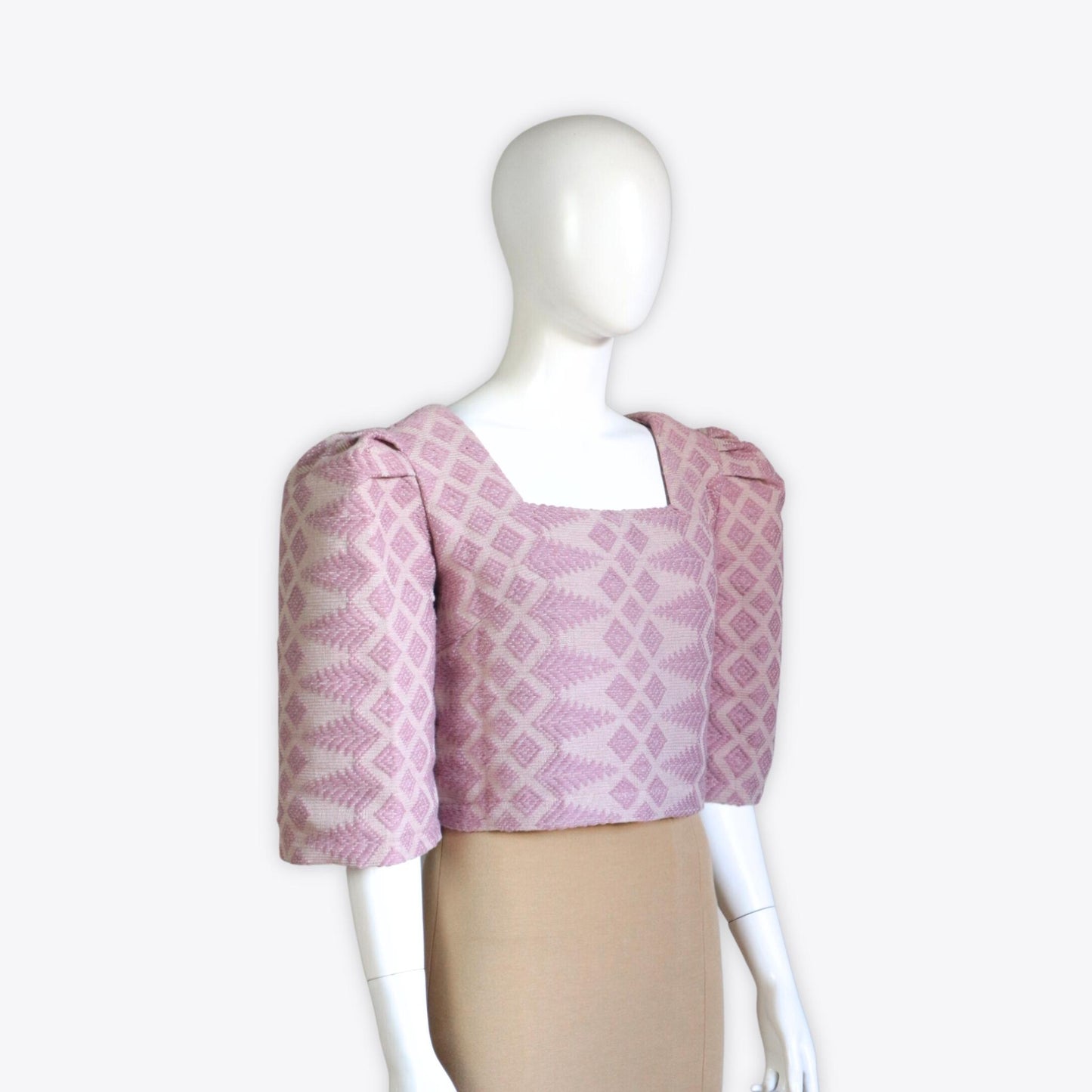 Clara Casual Filipiniana Reversible Inabel Top (Purple Mauve)