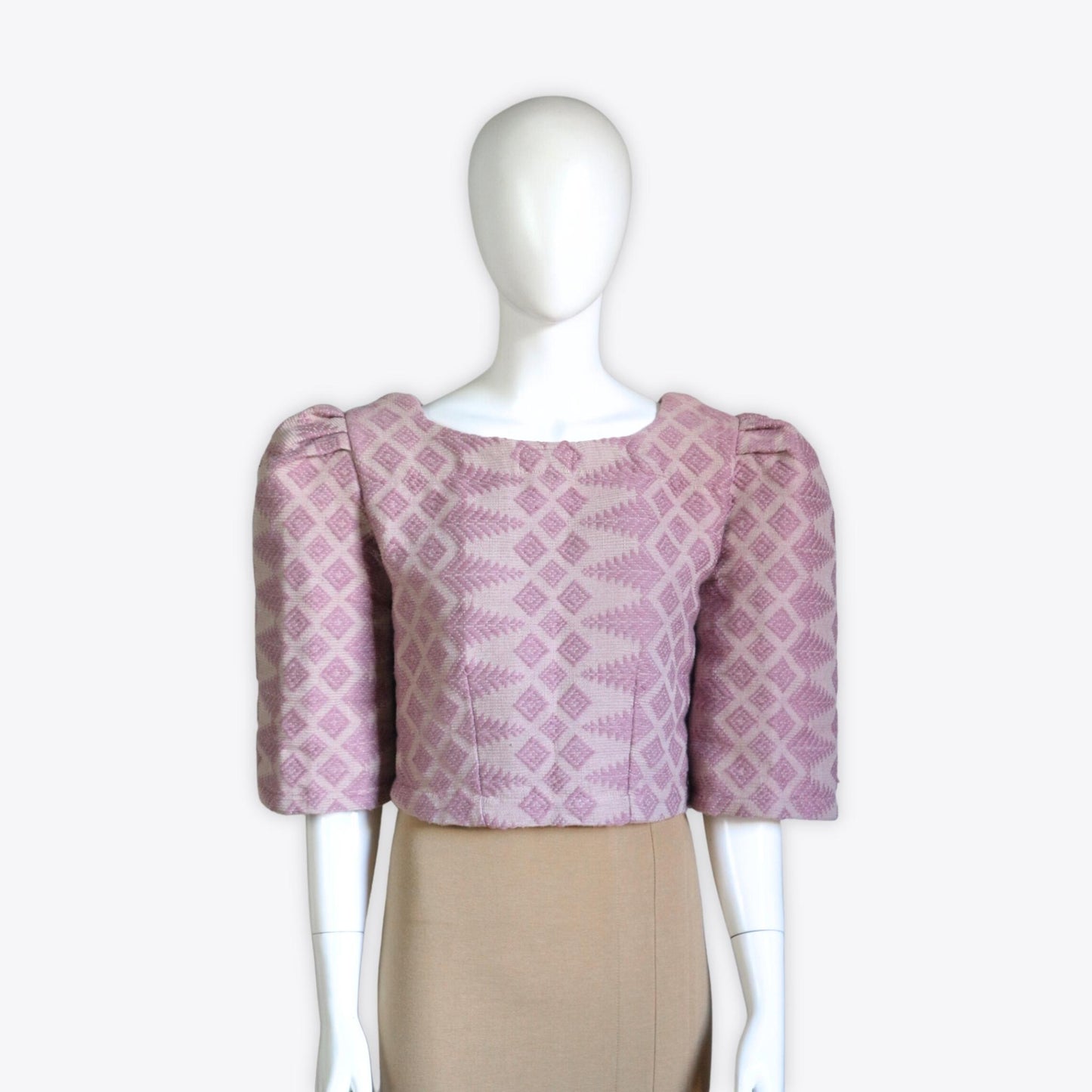 Clara Casual Filipiniana Reversible Inabel Top (Purple Mauve)