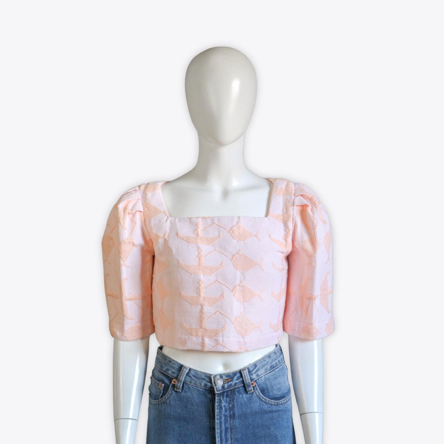 Clara Casual Filipiniana Reversible Inabel Top (Peach)