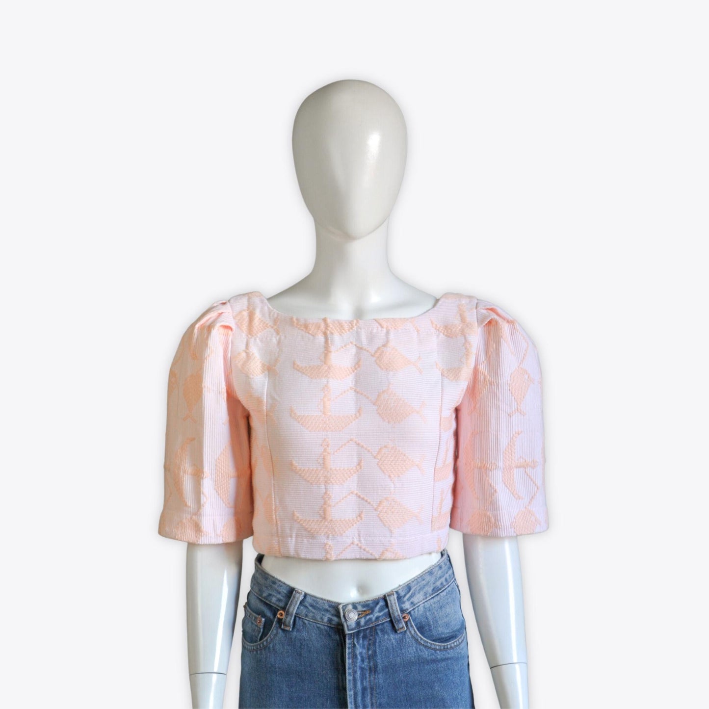 Clara Casual Filipiniana Reversible Inabel Top (Peach)