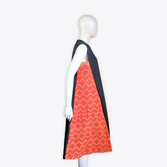 Madame Reversible Inabel Tent Dress (Black & Red/Orange)