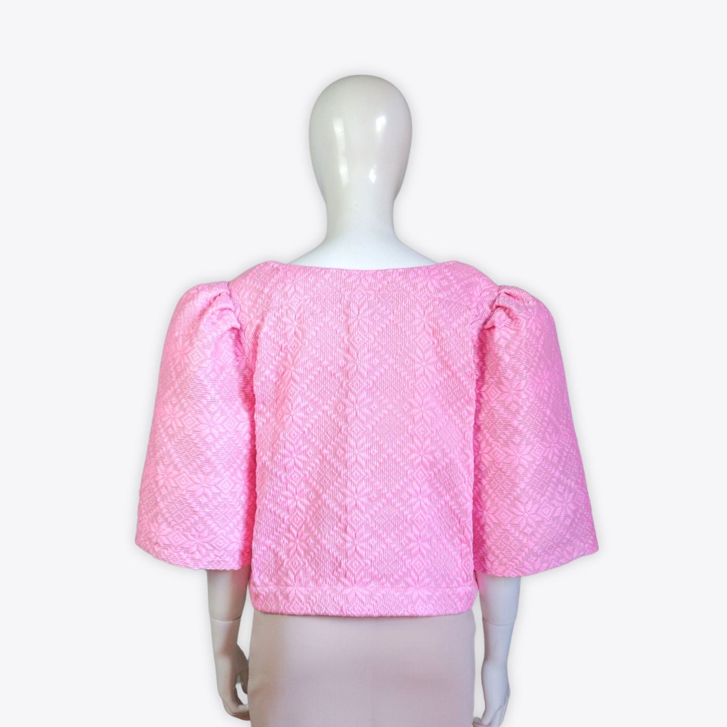 Clara Casual Filipiniana Inabel Top (Pink) (Waist Length)