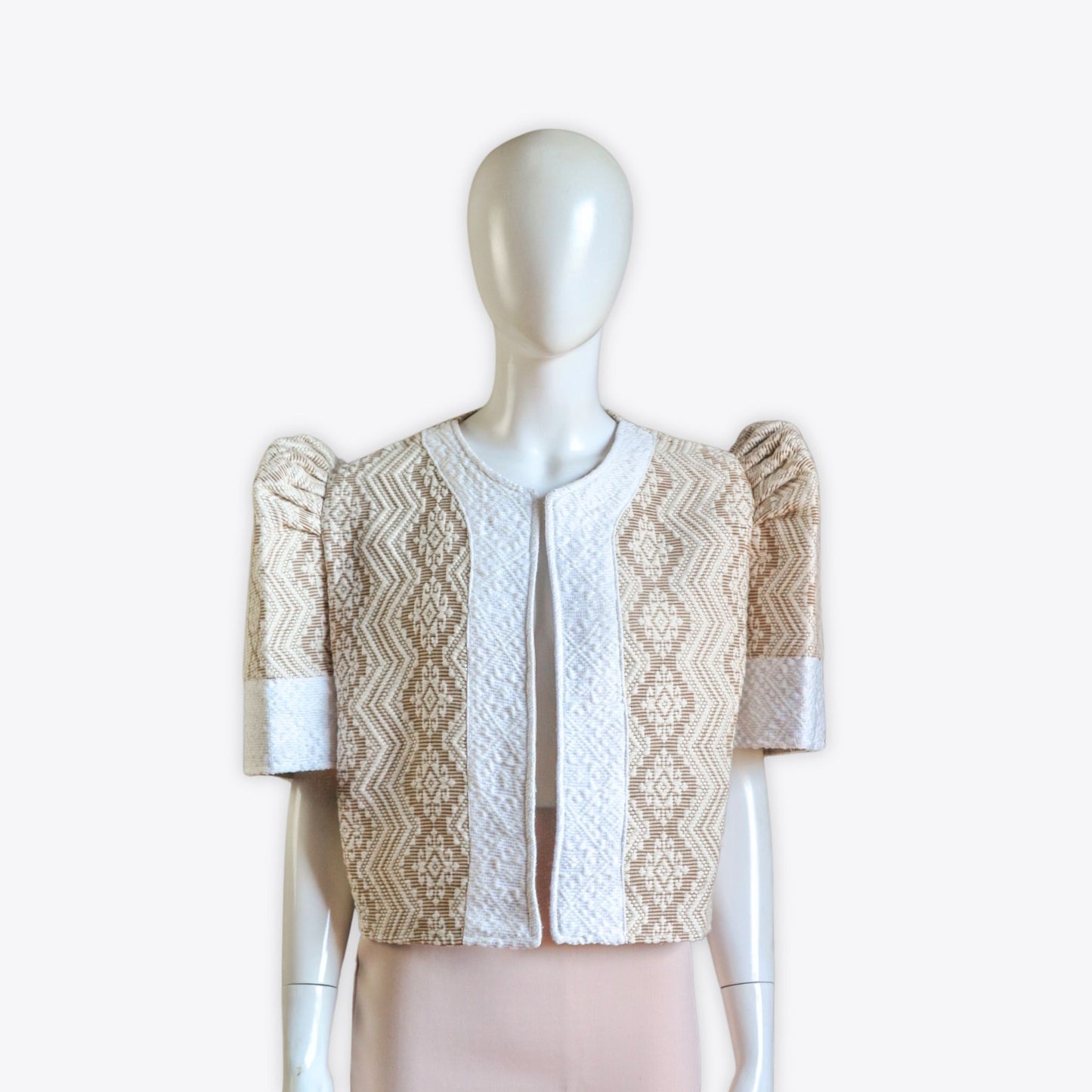 Filipiniana Inabel Bolero (Beige/White)