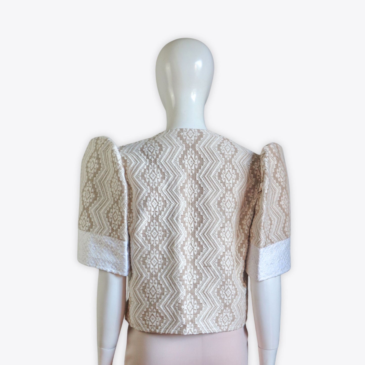 Filipiniana Inabel Bolero (Beige/White)