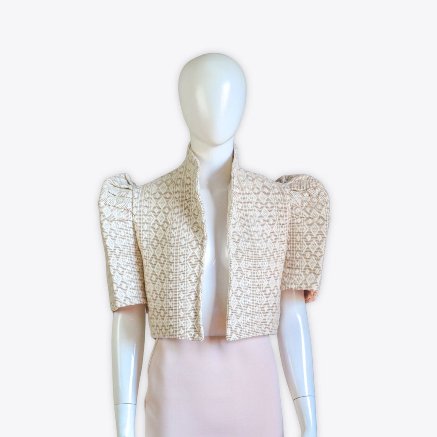 Filipiniana Inabel Bolero (Brown/Cream)