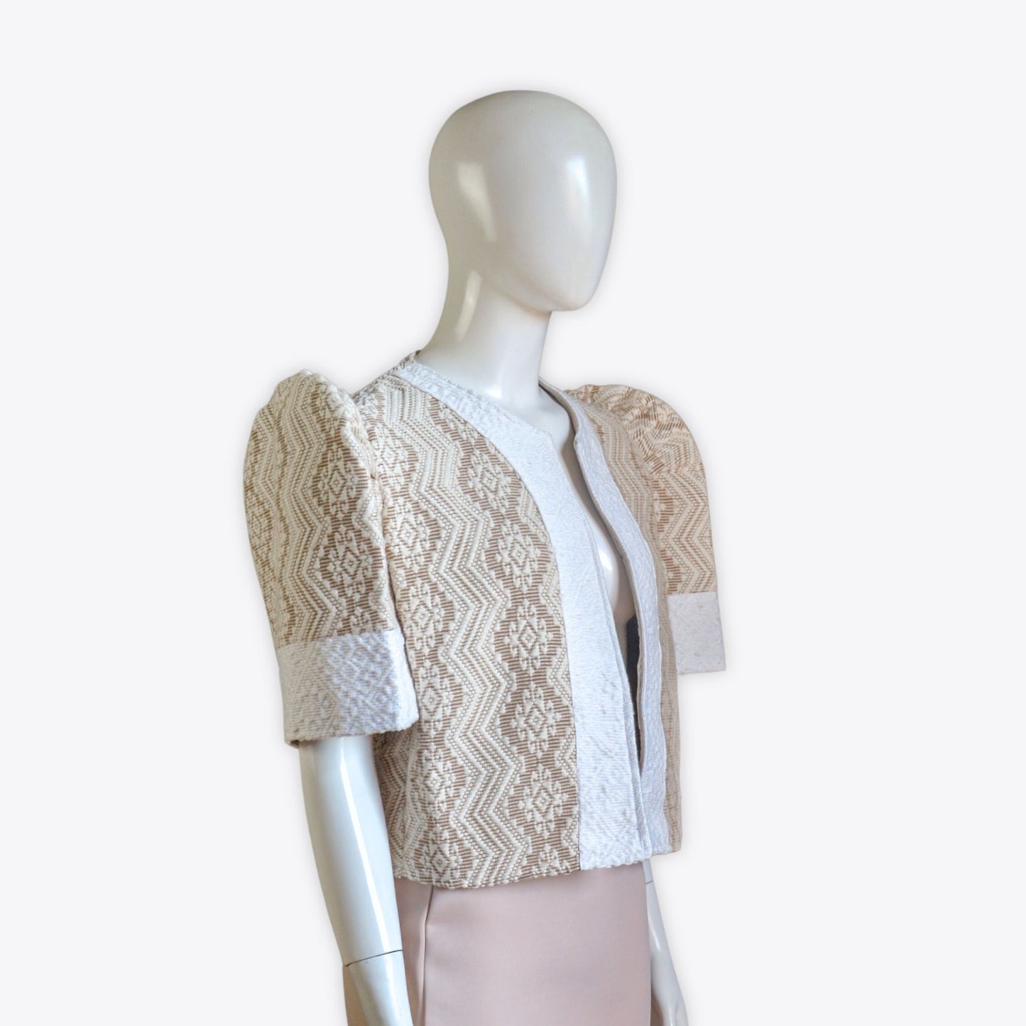 Filipiniana Inabel Bolero (Beige/White)